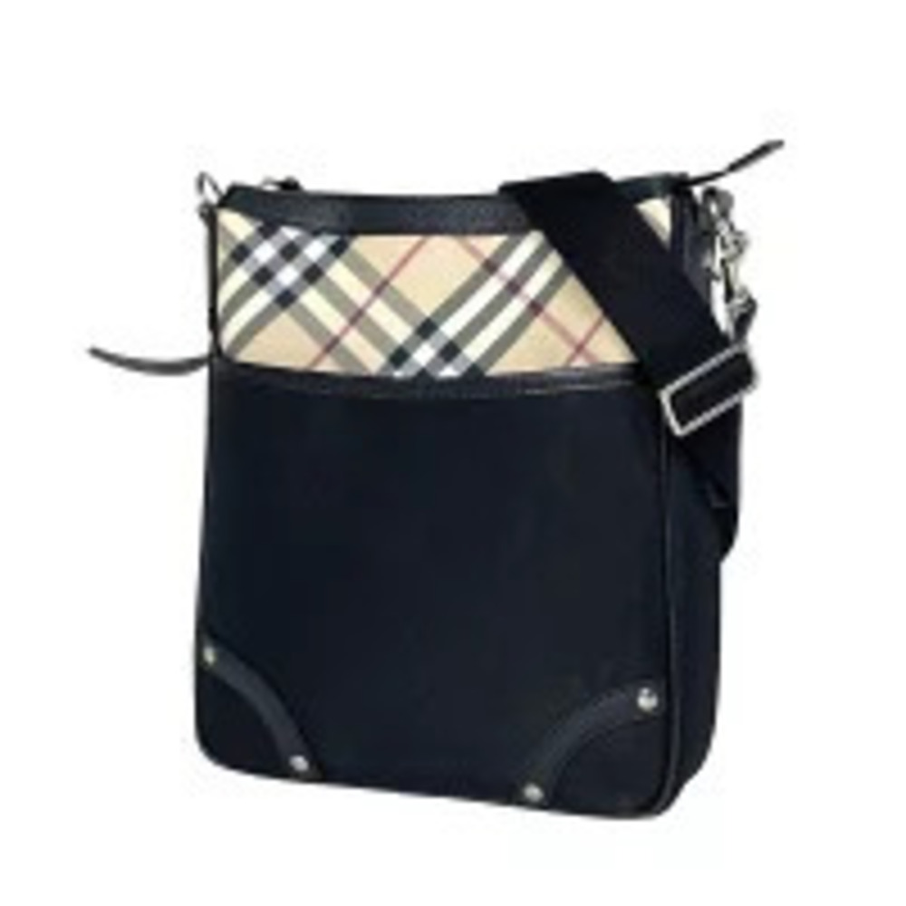 Burberry Check Shoulder Bag Black Beige Red